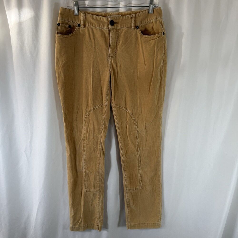 Coldwater Creek Velvet Pants Women's P8 Petite Yellow Mid Rise 28" Inseam